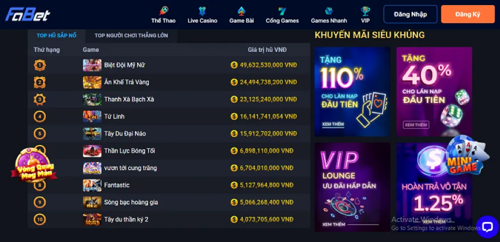 Cập nhật game mới tại vt999 win